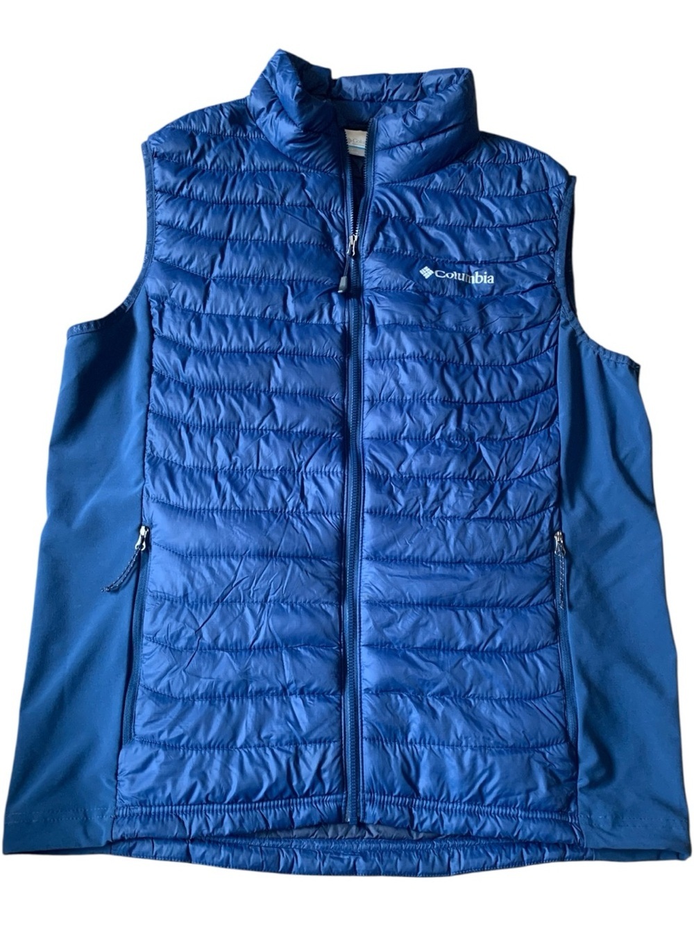 Columbia Powder Pass Hybrid Puffer Vest Blue Mens Size Large Outdoors Gorpcore